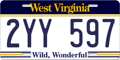 WV license plate 2YY597