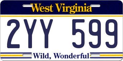 WV license plate 2YY599
