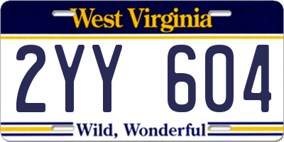 WV license plate 2YY604