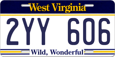 WV license plate 2YY606