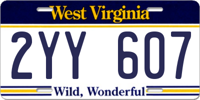 WV license plate 2YY607
