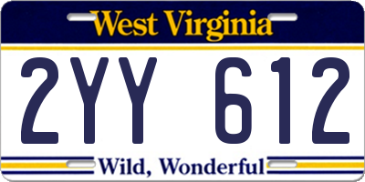 WV license plate 2YY612