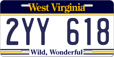 WV license plate 2YY618