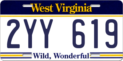 WV license plate 2YY619