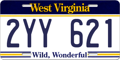 WV license plate 2YY621
