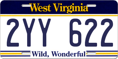 WV license plate 2YY622
