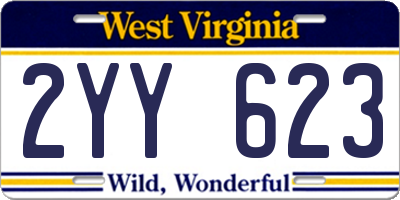 WV license plate 2YY623