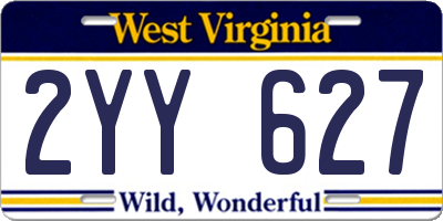 WV license plate 2YY627