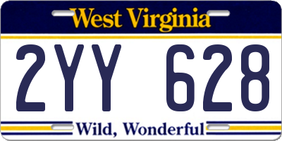 WV license plate 2YY628