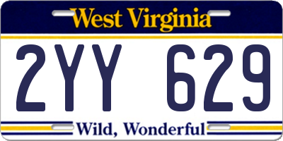 WV license plate 2YY629