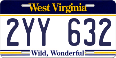 WV license plate 2YY632