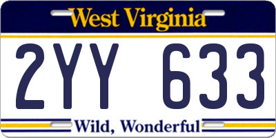 WV license plate 2YY633