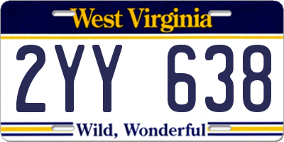 WV license plate 2YY638