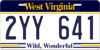 WV license plate 2YY641