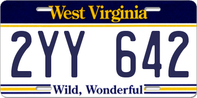 WV license plate 2YY642