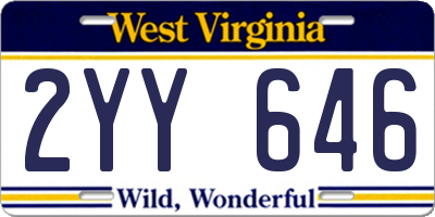 WV license plate 2YY646
