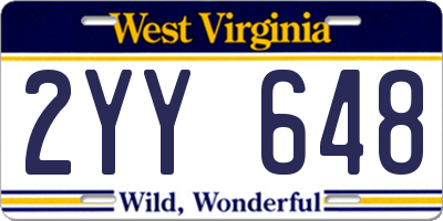 WV license plate 2YY648