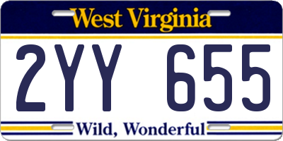 WV license plate 2YY655