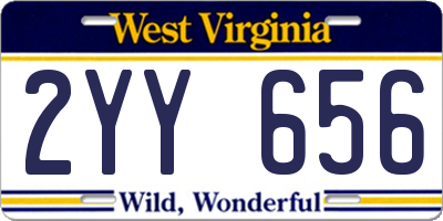WV license plate 2YY656