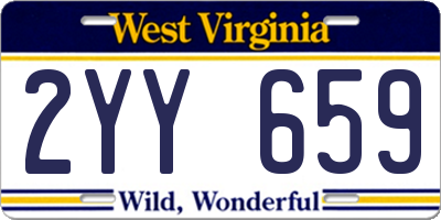 WV license plate 2YY659