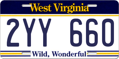 WV license plate 2YY660