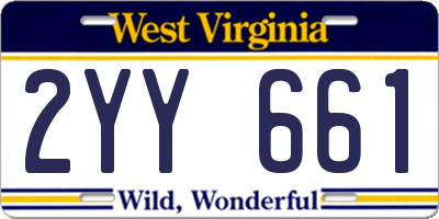 WV license plate 2YY661