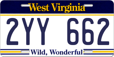 WV license plate 2YY662