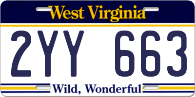 WV license plate 2YY663