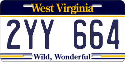 WV license plate 2YY664