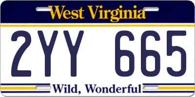 WV license plate 2YY665