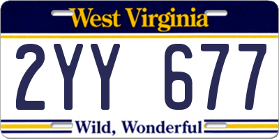 WV license plate 2YY677
