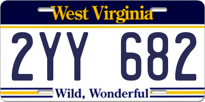 WV license plate 2YY682
