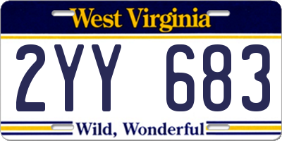 WV license plate 2YY683