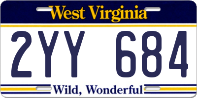 WV license plate 2YY684