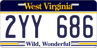 WV license plate 2YY686