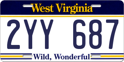 WV license plate 2YY687