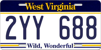 WV license plate 2YY688