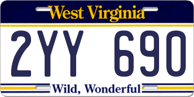 WV license plate 2YY690