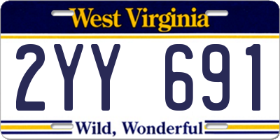 WV license plate 2YY691