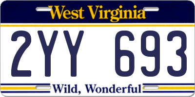 WV license plate 2YY693