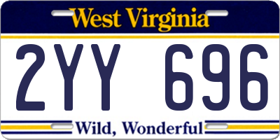 WV license plate 2YY696