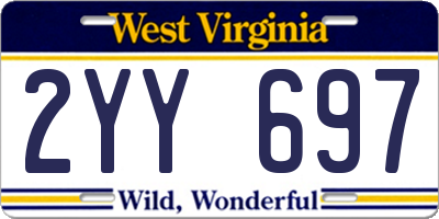 WV license plate 2YY697