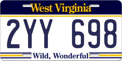 WV license plate 2YY698