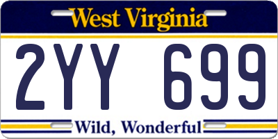 WV license plate 2YY699