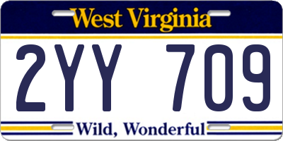WV license plate 2YY709