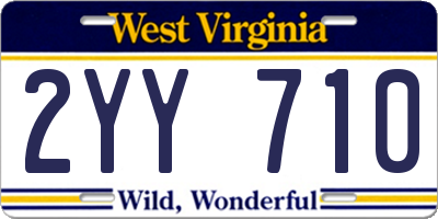 WV license plate 2YY710