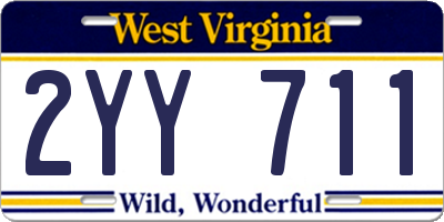 WV license plate 2YY711