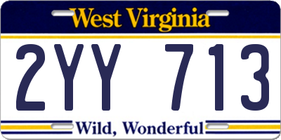 WV license plate 2YY713