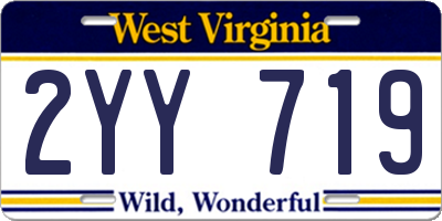 WV license plate 2YY719