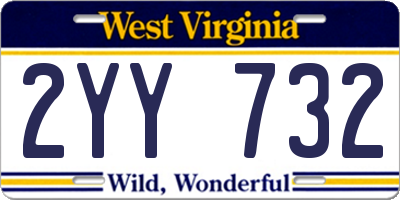 WV license plate 2YY732
